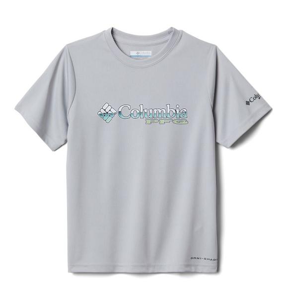 Columbia PFG T-Shirt Grey For Boys NZ91674 New Zealand